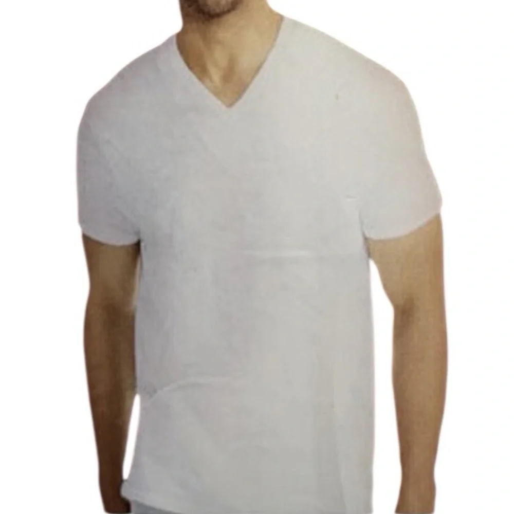 Hanes 3-Pack Tagless V-Neck T-Shirts White 2XL NWT‎ Soft Breathable Undershirts